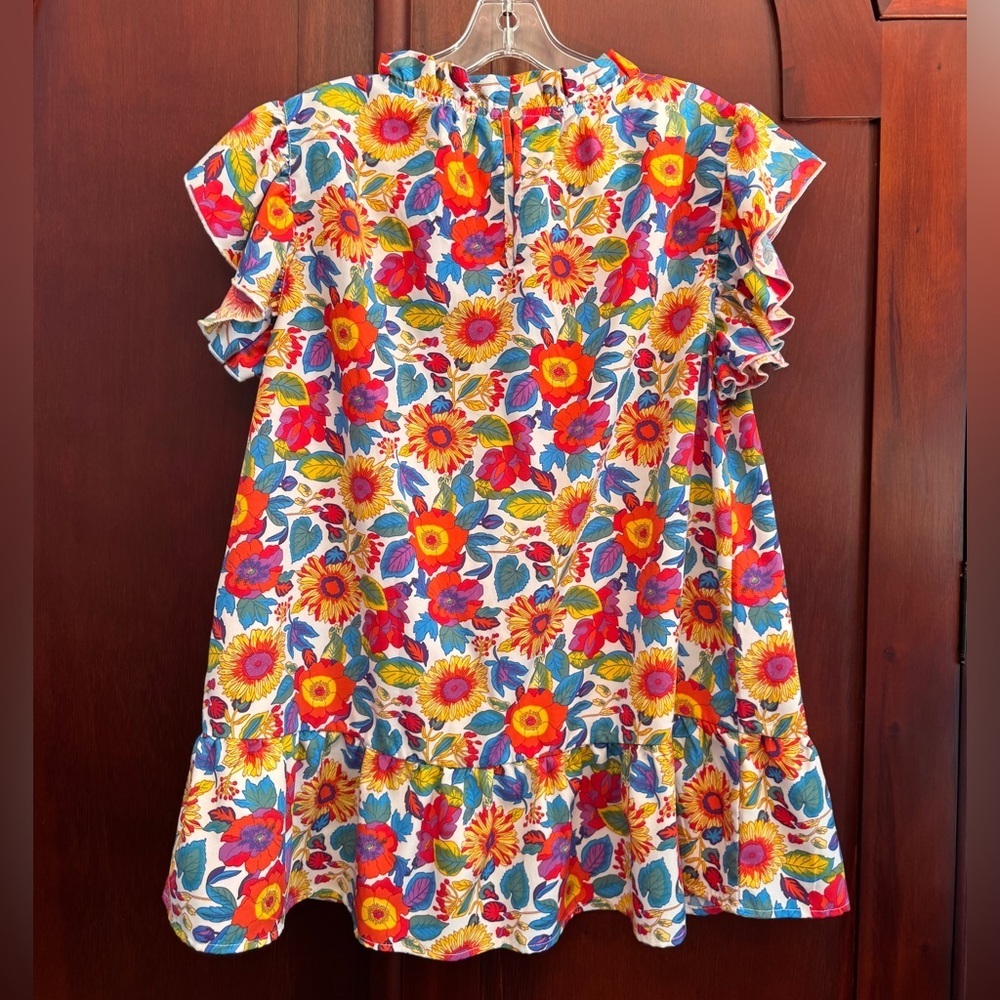 JODIFL Bold Moves White Floral Blouse Size Large - Picture 2 of 9